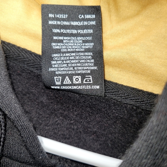 NWT DEATH ROW RECORDS Mens Black and Gold Hoodie - Picture 7 of 8